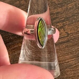 .925 sterling silver ammolite ring